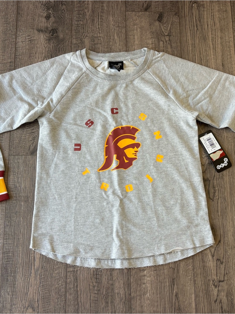 USC Trojans Youth Gray Long Sleeve Logo sweatshirt M 10-12